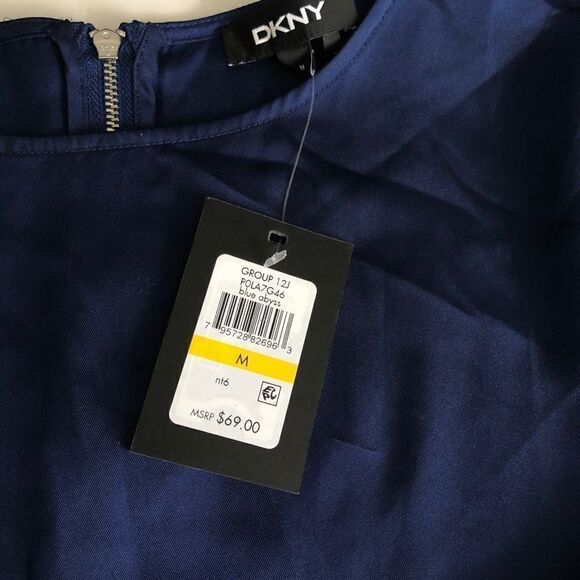 ‎DKNY Elastic-Sleeve Top Blue XL M - Picture 8 of 8